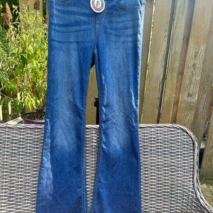 Cello Pull On Flared Jeggings Jeans - Deluxe Comfort Stretch - Size Large